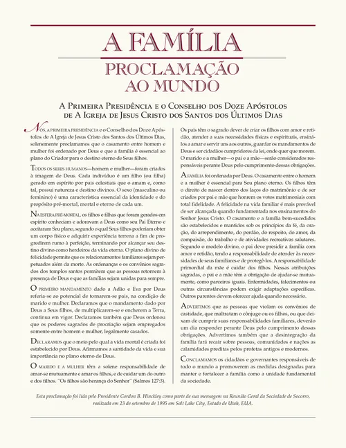 A proclamação da família