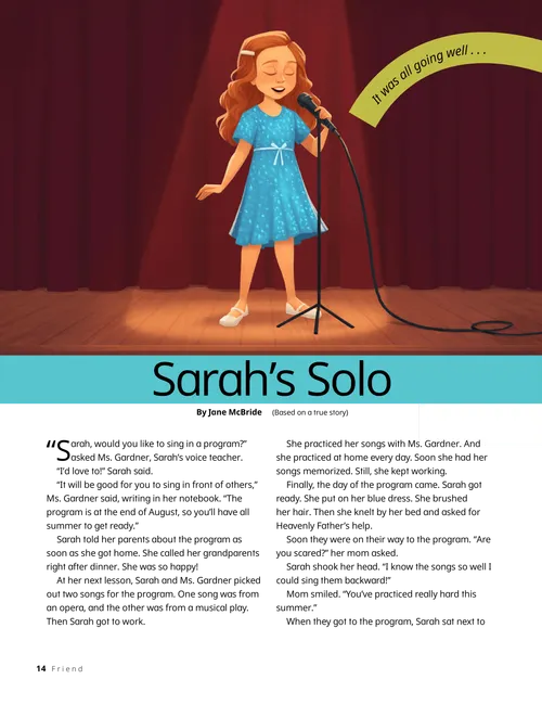 Girl singing on stage