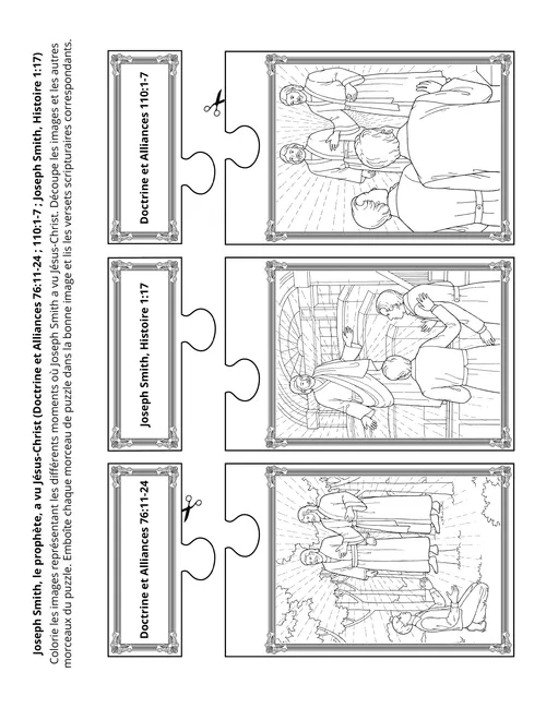 Page d’activité : Joseph Smith a vu Jésus-Christ.
