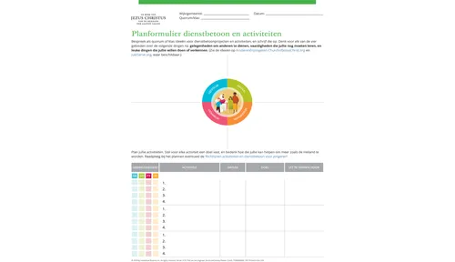 planformulier dienstbetoon en activiteiten