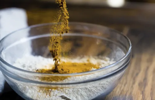 Adding turmeric to a mixture