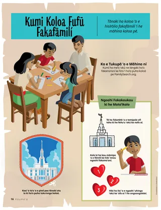 family coloring at table together