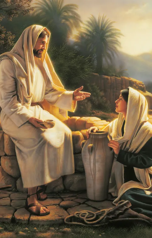 Christ and woman at a well