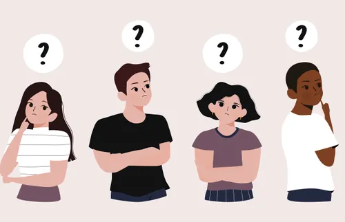 people thinking about questions