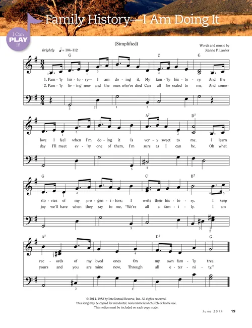 music, Family History–I Am Doing