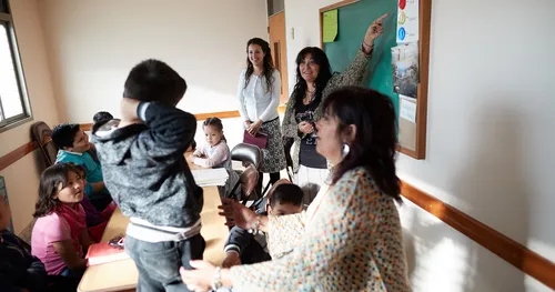 Young women participate in youth class in an Argentina ward.