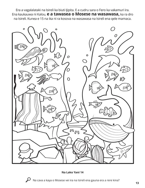 Parting the Red Sea coloring page