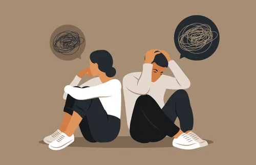 man and woman in a quarrel