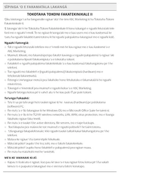 fakamatala ʻo e ngāué