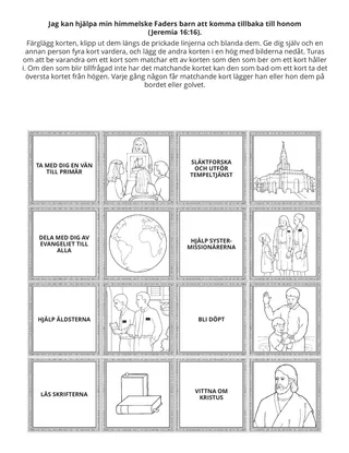 aktivitetssida: Jag kan hjälpa min himmelske Faders barn att komma tillbaka till honom.