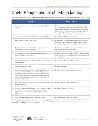 moniste, Opeta Hengen avulla: ohjeita ja kieltoja