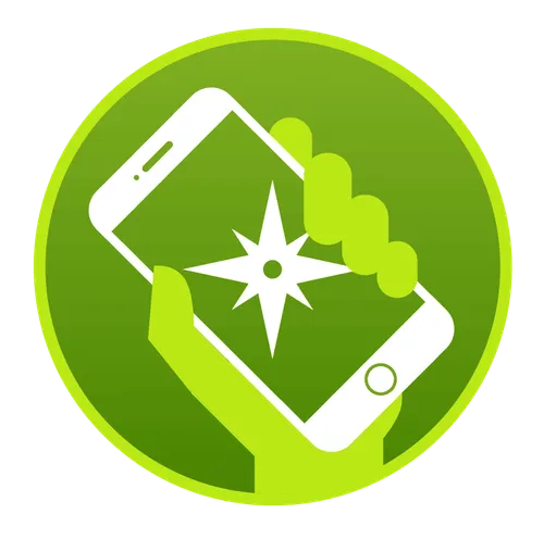 green phone tilted left