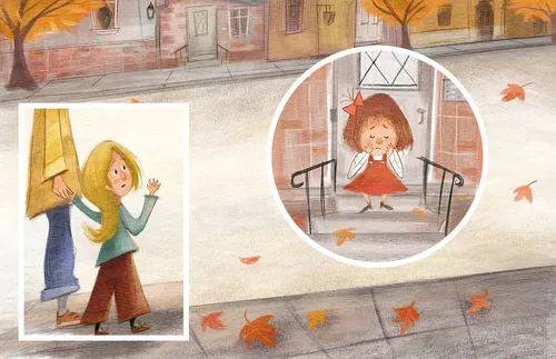 girl sitting on steps outside apartment