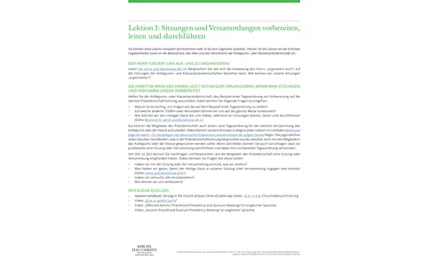 Abbildung einer Lektion für Präsidentschaften