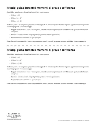Scheda: Principi guida durante i momenti di prova e sofferenza