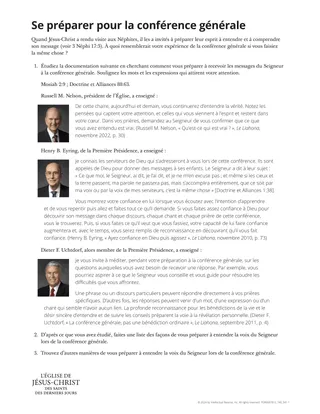 Se préparer pour la conférence générale