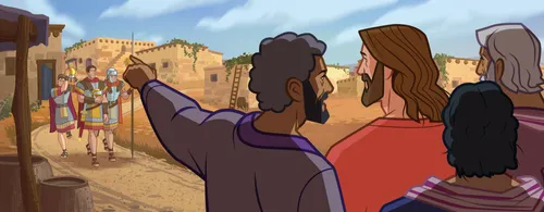 Some people tell Jesus not to go to the centurion’s house.