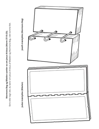 Aktivitetsside i Primary: Mormons Bog og Bibelen »indsamler« os til Jesus Kristus