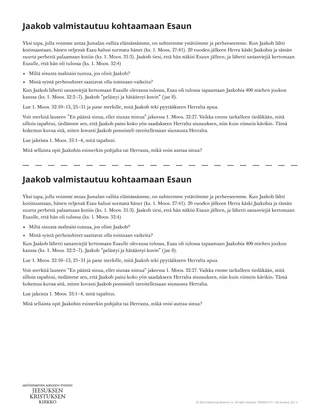 Jaakob valmistautuu kohtaamaan Esaun