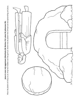 doe-pagina voor het jeugdwerk: Jezus is voor mij uit de dood opgestaan