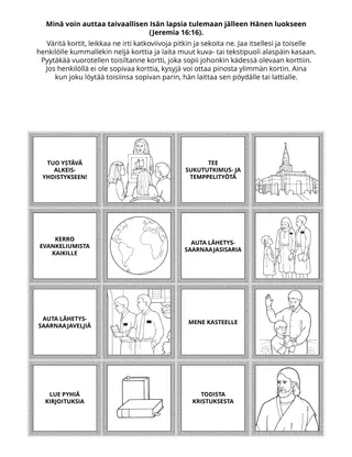 Alkeisyhdistyksen tehtäväsivu: Voin auttaa taivaallisen Isän lapsia palaamaan Hänen luokseen