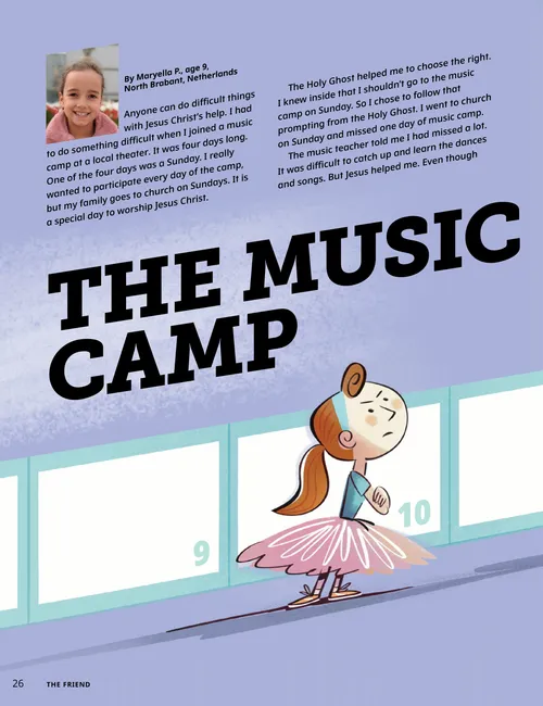 Page PDF with illustration of a girl facing off with the giant Goliath