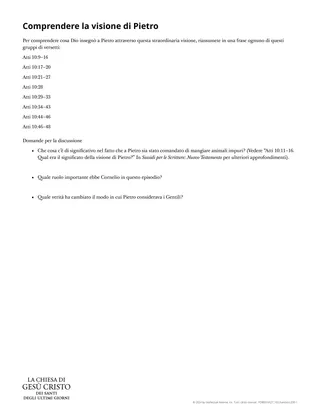 Scheda: Comprendere la visione di Pietro