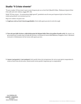 Scheda: Studia “Il Cristo vivente”