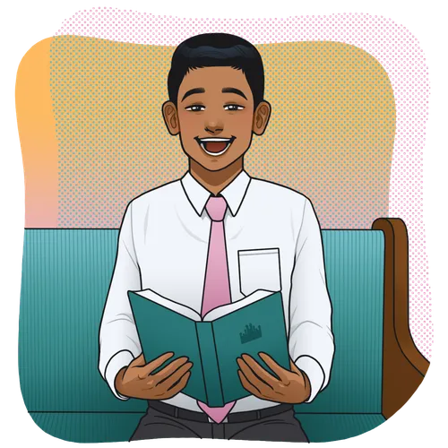 young man singing hymns