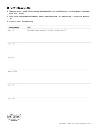 Pepa e tufa atu O perofeta a le Alii