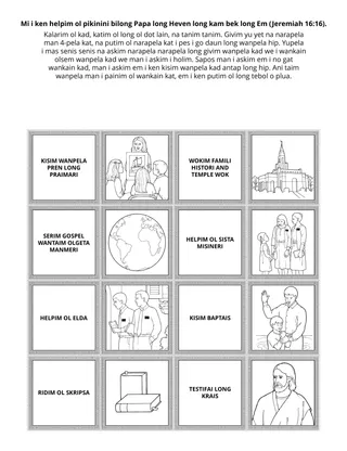 Primari ektiviti pes: Mi ken helpim ol pikinini bilong Papa long Heven long go bek gen long Em