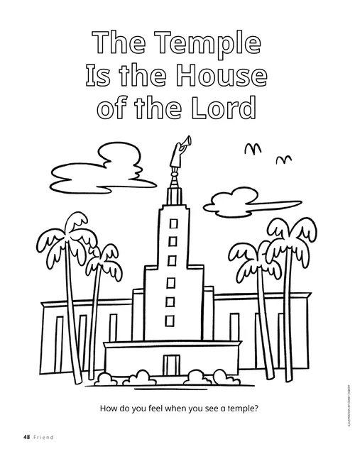 Coloring page of a temple