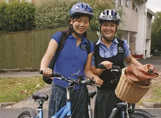 sister missionaries on bikes