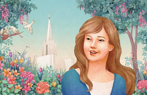 young woman at the temple