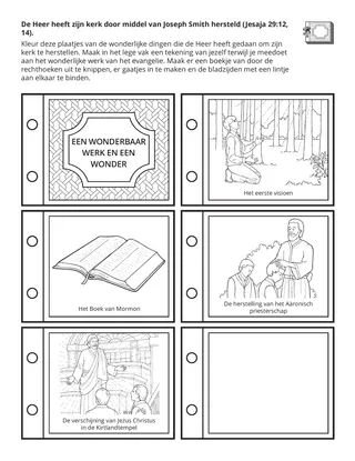 doe-pagina: De Heer heeft zijn kerk door middel van Joseph Smith hersteld