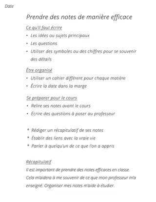 illustration : Comment prendre des notes efficacement, page 1
