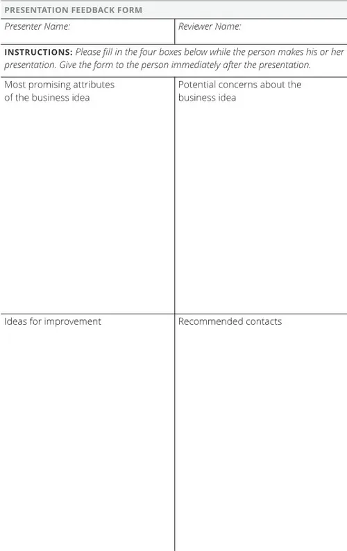 Presentation Feedback Form