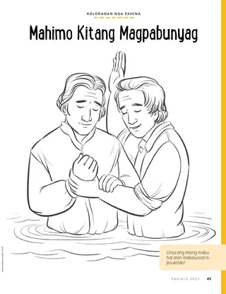 coloring page of Joseph Smith being baptized