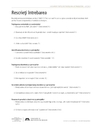 foaie de prezentare, Rescrieţi întrebarea