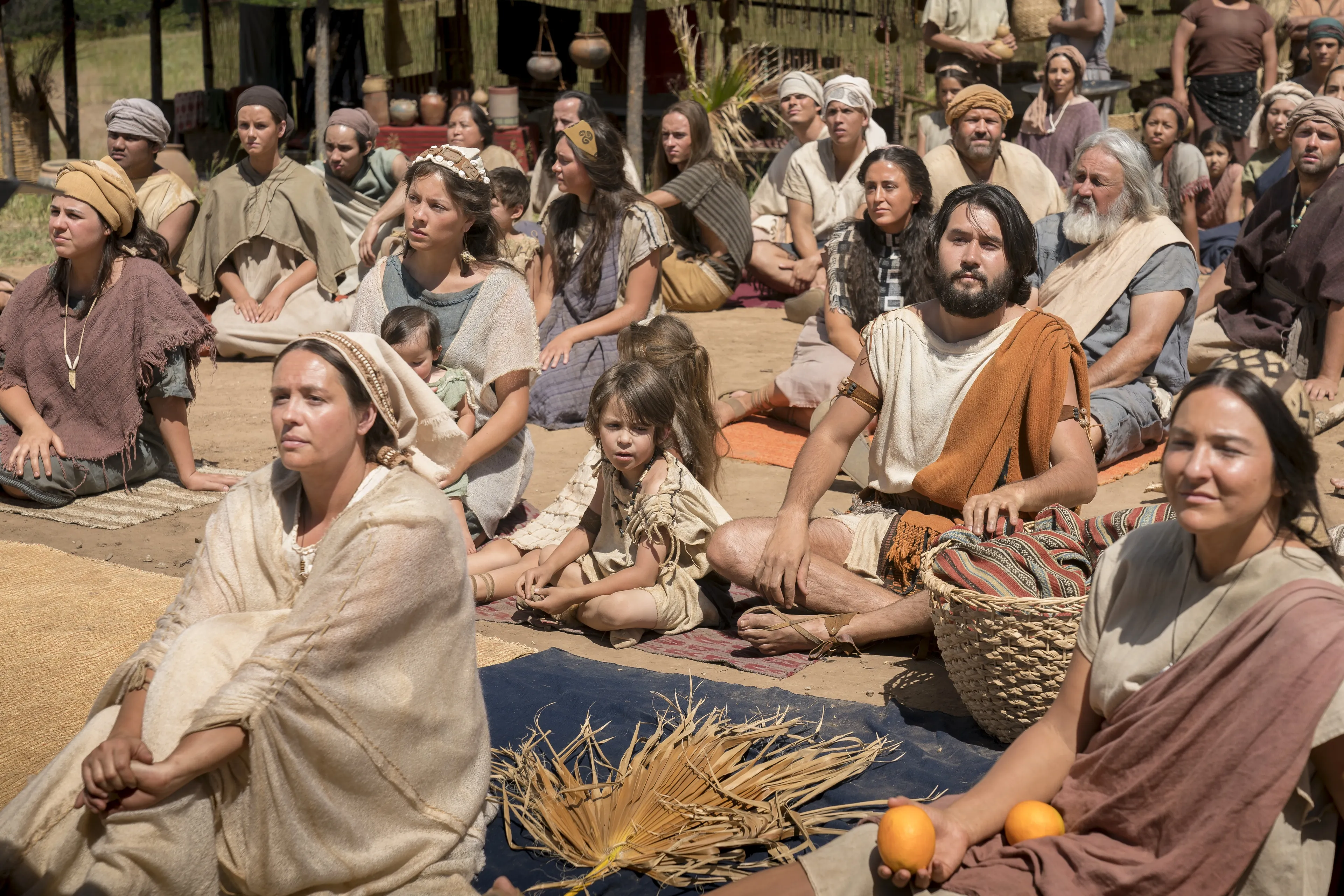 Nephites listen as Jacob teaches about pride and chastity.