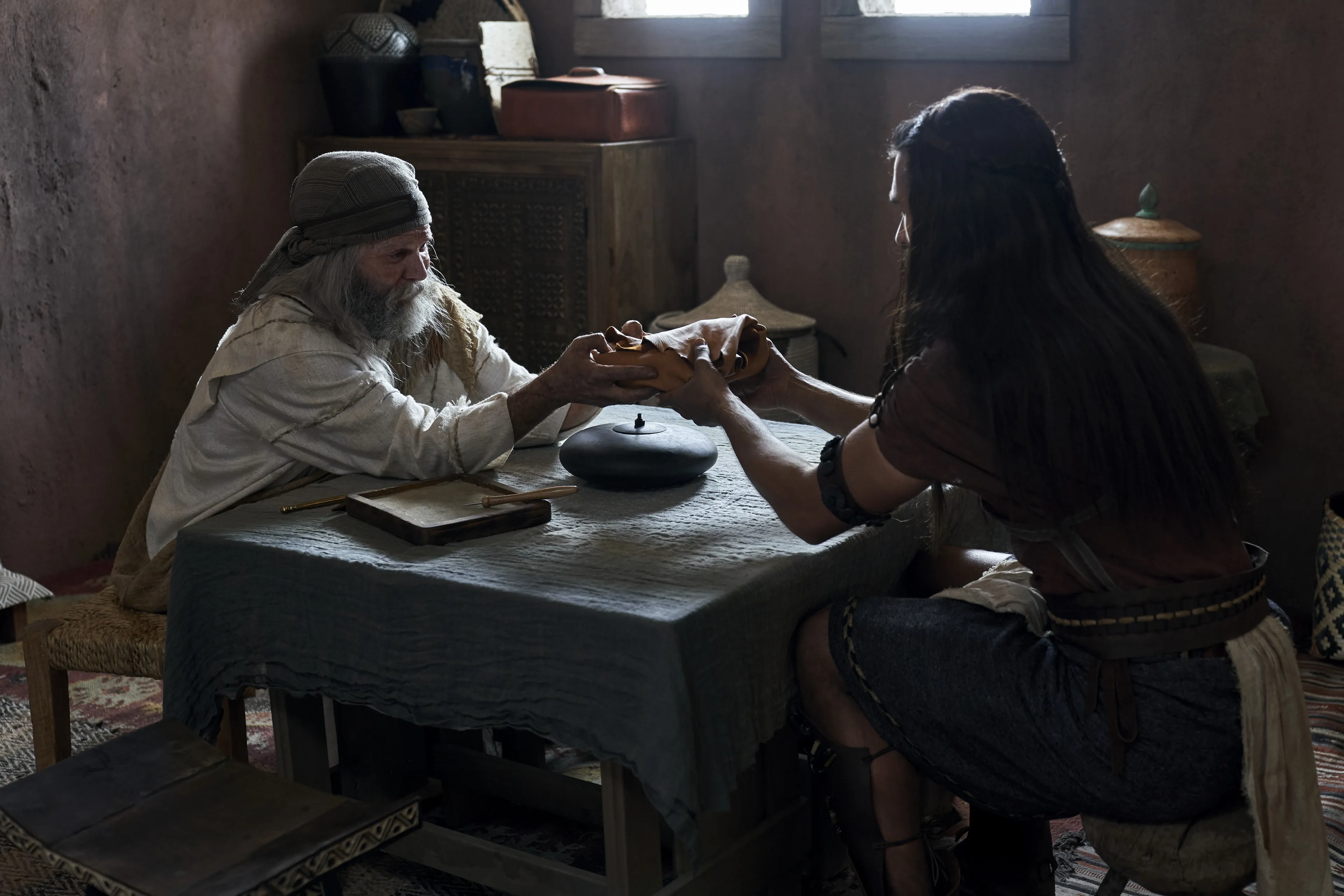 Jacob gives the plates to his son, Enos.