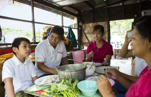 family at dinner table