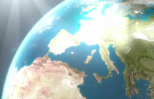 Power and light moving across the world