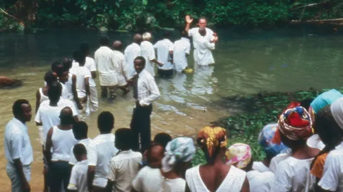 African saints being baptized