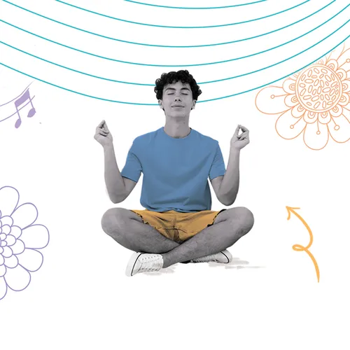 young man meditating