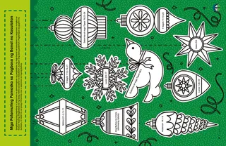 PDF na pahina ng mga palamuting Pamasko na gugupitin at kukulayan