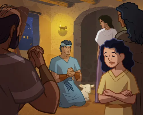 People praying for Peter.