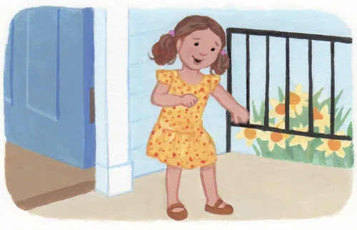 girl outside in a dress