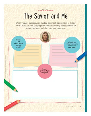 journal page with picture of Jesus