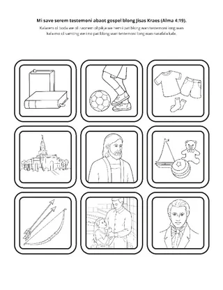 aktiviti pej: Mi save serem testemoni long gospel blong Jisas Kraes